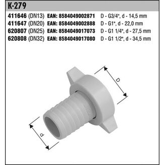 hadicová přípojka K - 279 DN13