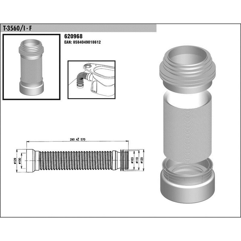 T 3560/I-F WC přípojka flexi