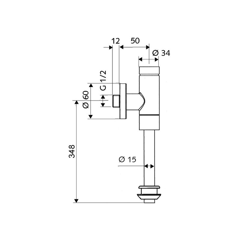 SCHELL Tlakový splachovač pisoáru, DN 15 SCHELLOMAT Basic