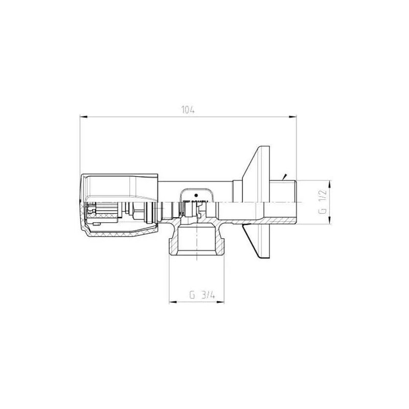 Schell prackovy ventil 1/2 x 3/4 COMFORT s rukojetí chrom