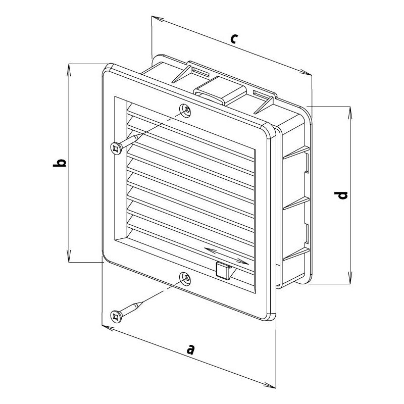 mřížka větrací uzaviratelná VM 150x150U bílá s rámečkem