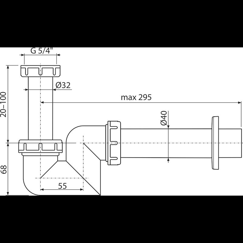 A45F sifon pro bidet plast d40