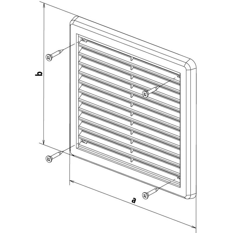 mřížka větrací - krytka VM 250x250 KB bílá se síťkou