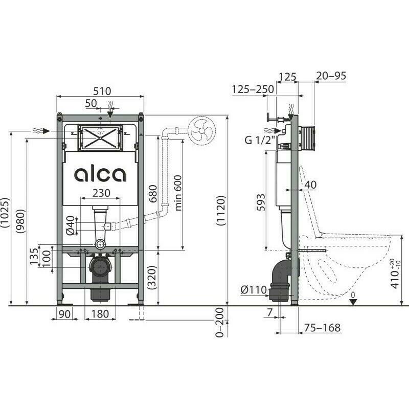 SADROMODUL A 101 sada 5v1 (M 091+M270+A 60+ WC mísa )