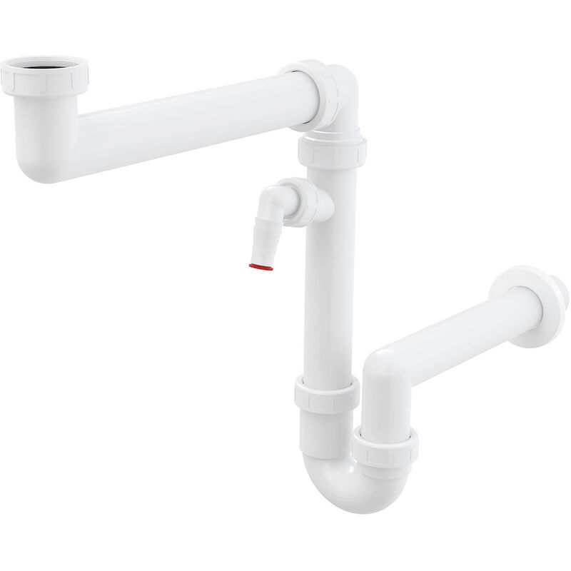 ALCADRAIN prostorově úsporný dřezový sifon s přípojkou a převlečnou maticí 6/4 A872P