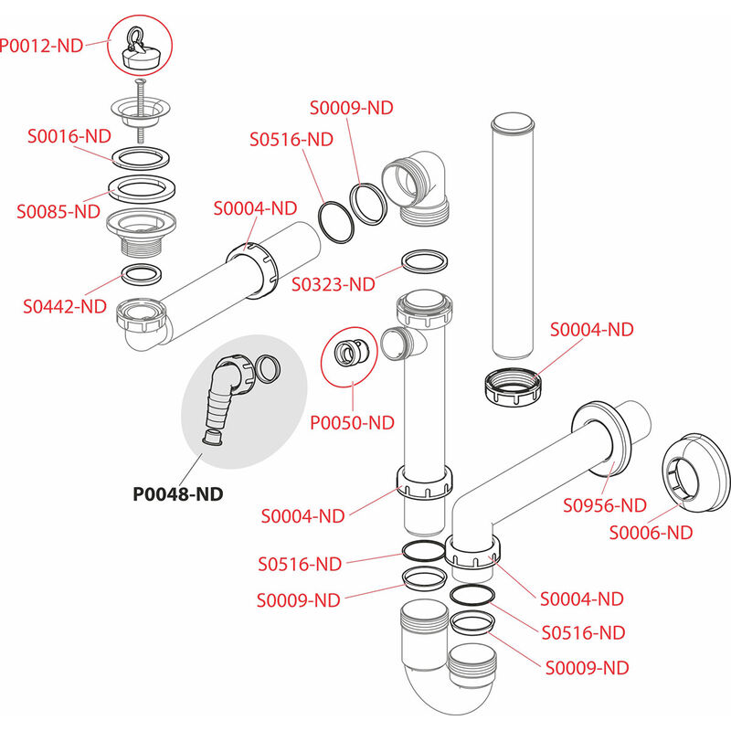 ALCADRAIN prostorově úsporný dřezový sifon s přípojkou a převlečnou maticí 6/4 A872P