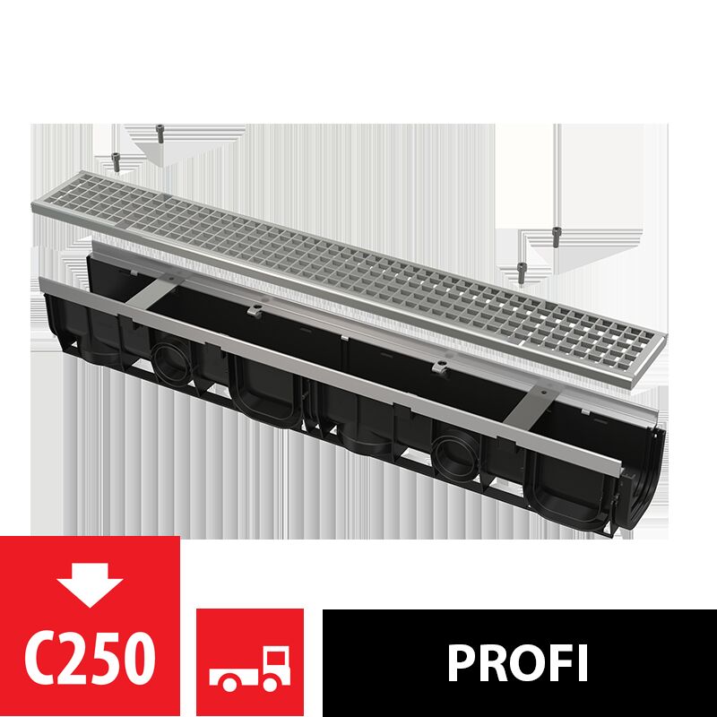 ALCA PLAST AVZ103-R104 Venkovní žlab 100mm s kovovým rámem