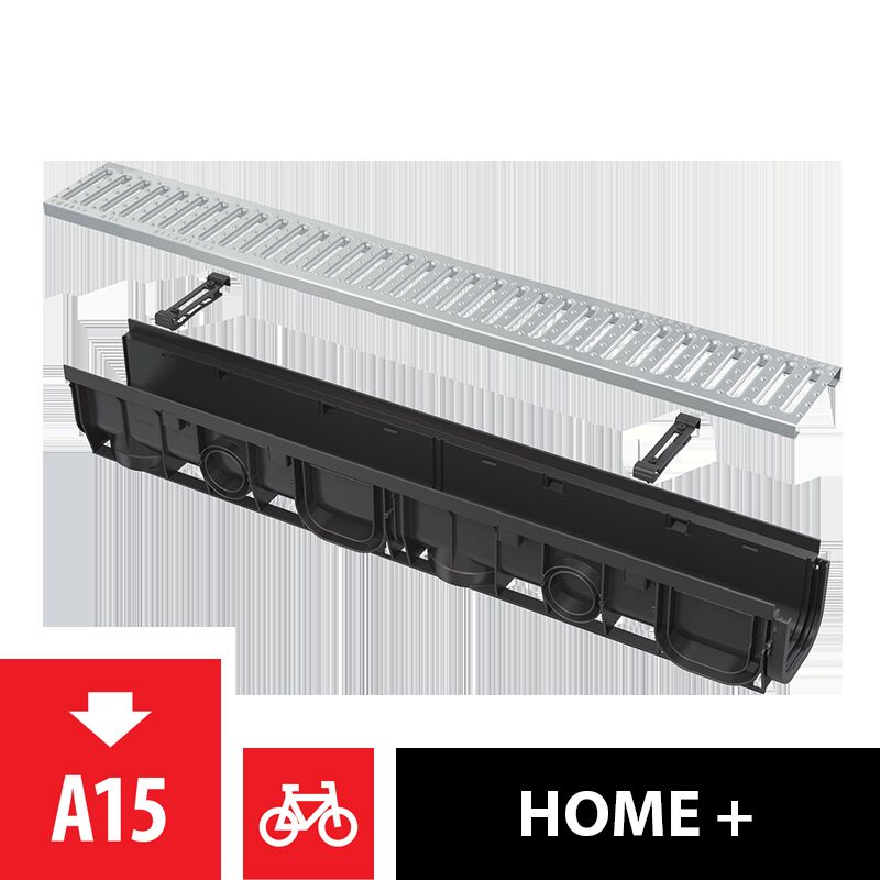 ALCA PLAST Venkovní žlab 100mm s plastovým rámem AVZ102-R102