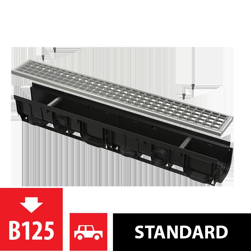 ALCA PLAST Venkovní žlab 100mm s plastovým rámem AVZ102-R103