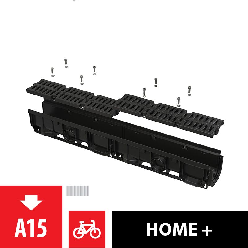 ALCA PLAST AVZ104-R401 Venkovní žlab 100mm s plastovým rámem a roštem A15