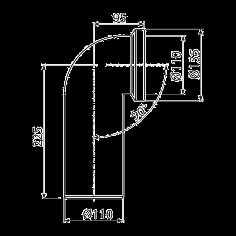 ALCADRAIN A90-90 Dopojení k WC kolenu 90st.