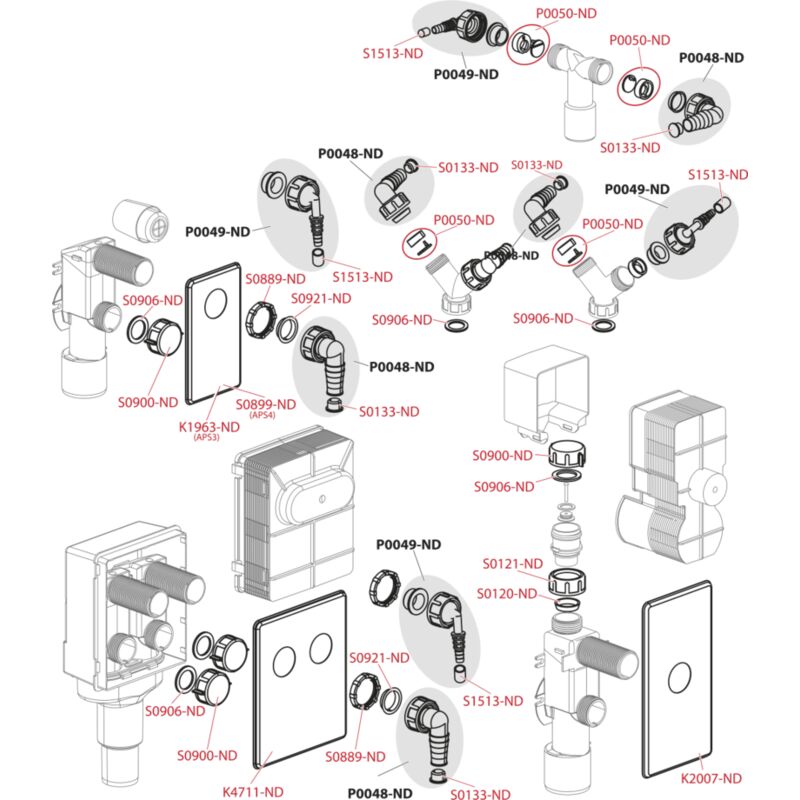 APS3 sifon prackovy podomitkovy, nerez DN40 a DN50