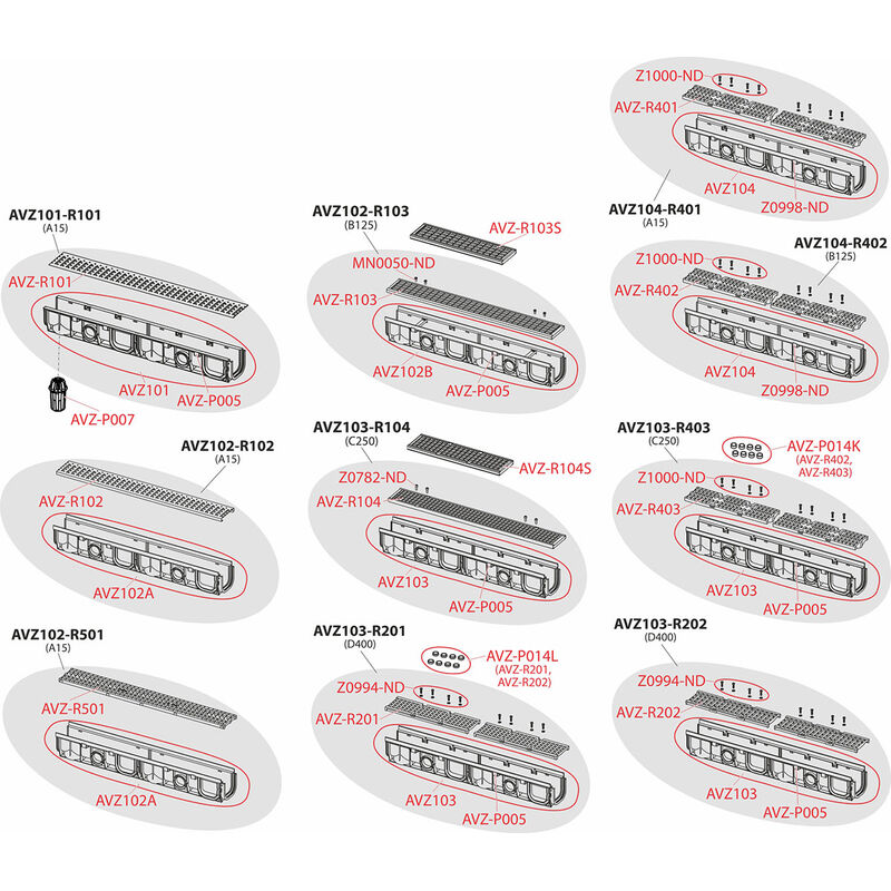 ALCA PLAST Venkovní žlab 100mm s plastovým rámem AVZ102-R103