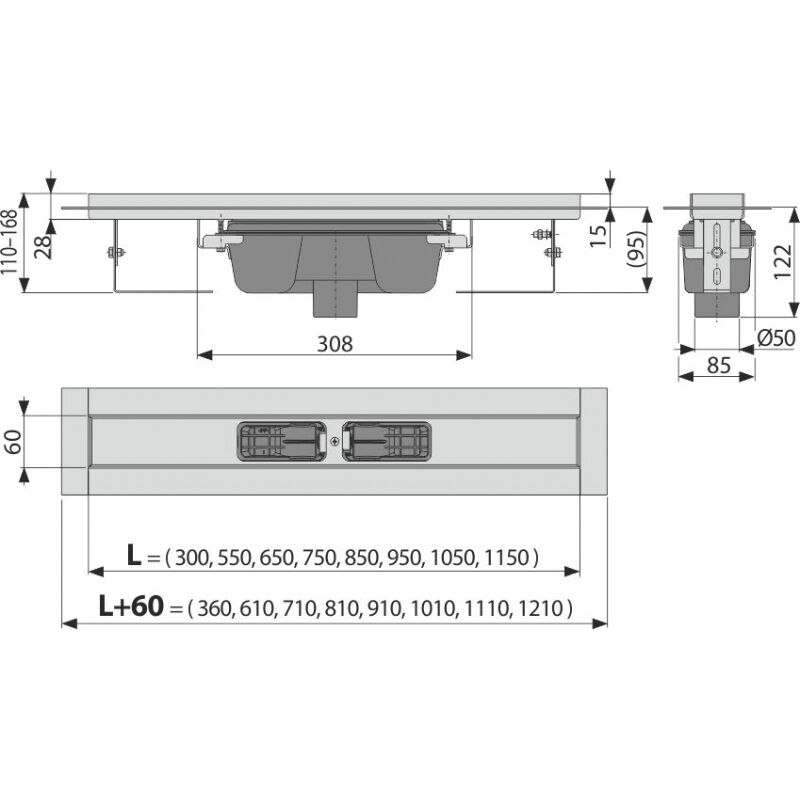 zlab APZ1006-850 Professional s okrajem pro plny rost, svisly odtok
