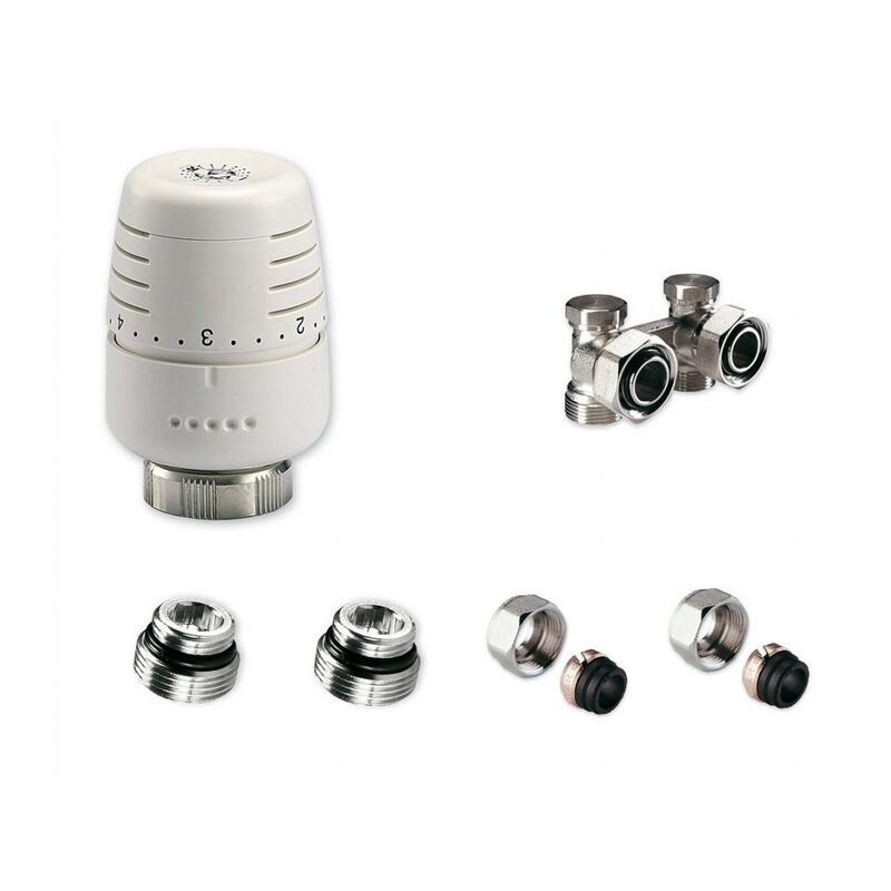 H-kus rohový s termohlavicí s připojením na CU 15 KIT AVK DS 346 sada