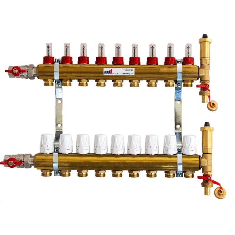 KIIPTHERM Profi 4R 9 okruhy, rozdělovač podlahového vytápění