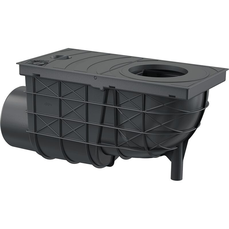 ALCA PLAST Univerzální lapač střešních splavenin přímý černý AGV2 300×155/110mm
