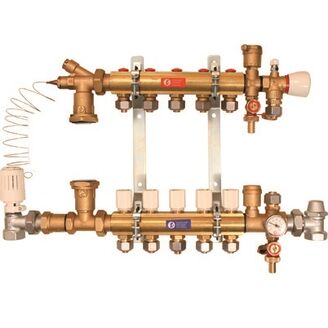 směšovací rozdělač Giacomini R 557 k podlah. vytápění, bez adaptérů, bez čerpadla 1x18/7