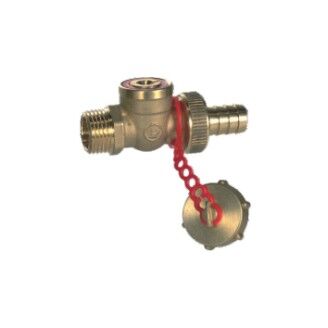 vypouštěcí kulový kohout Giacomini R 608 s hadicovou vývodkou a zátkou 1/2