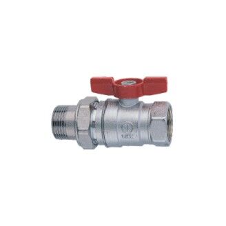 kulový uzávěr se šroubením Giacomini R 259D motýl vnitřní/vnější závit chrom 1/2x1/2