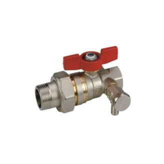 kulový uzávěr VODA Giacomini R 919S se šroubením a vypouštěním motýl vnitř./vnější závit 1/2x1/2