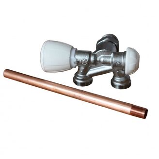 termostatický ventil dvoucestný rohový Giacomini R 358BIX s nátrubkem bez adaptérů 1/2x18mm