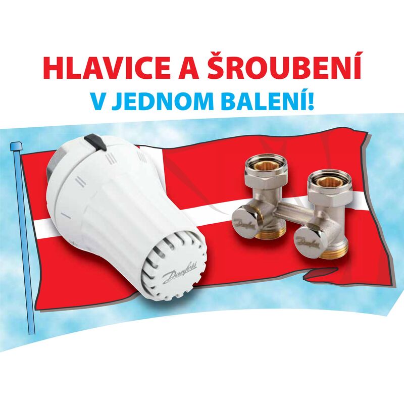 DANFOSS SET termostatická hlavice 5034 + H-kus přímý