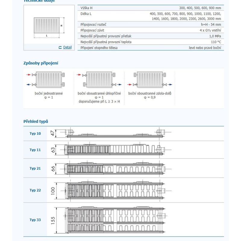 KORADO Radiátor Radik Klasik 10 900  x 500 10090050-50-0010