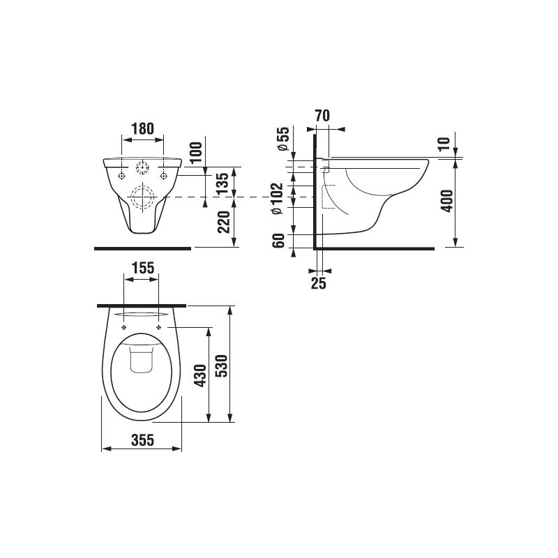 DINO 2137.7 WC závěsné RIMLESS