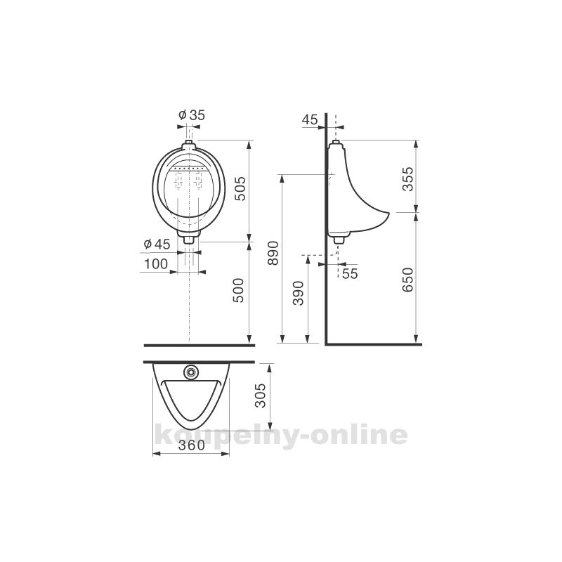 pisoar KORINT 4410.0 I. bílý