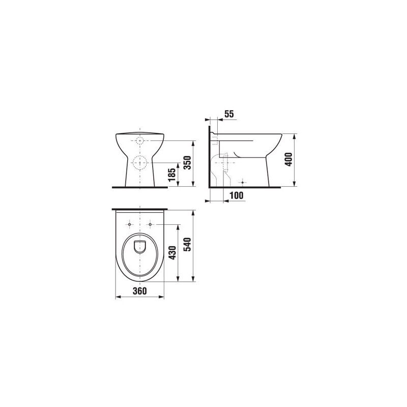 WC klozet Deep by Jika NEW 2361.5 stojici, hlub.splach.VARIO odpad
