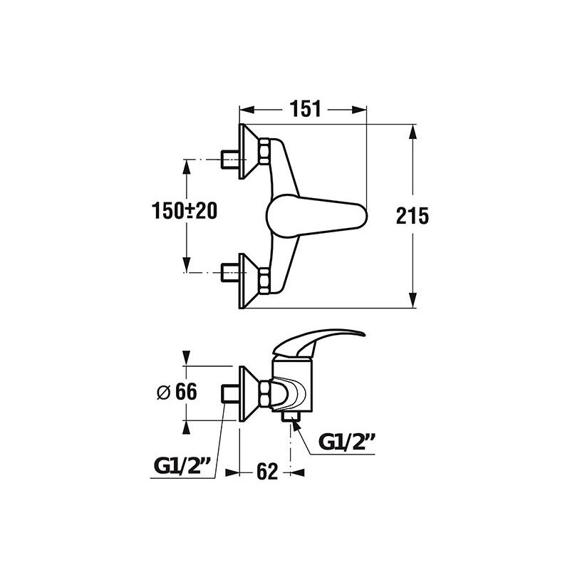 LYRA sprchová nástěnná 3127.7.004.000 bez přísl. chrom