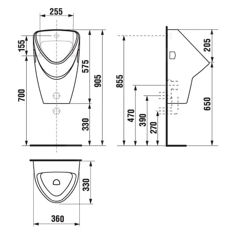 urinal LIVO 4020.0 vnitřní přívod vody bílý