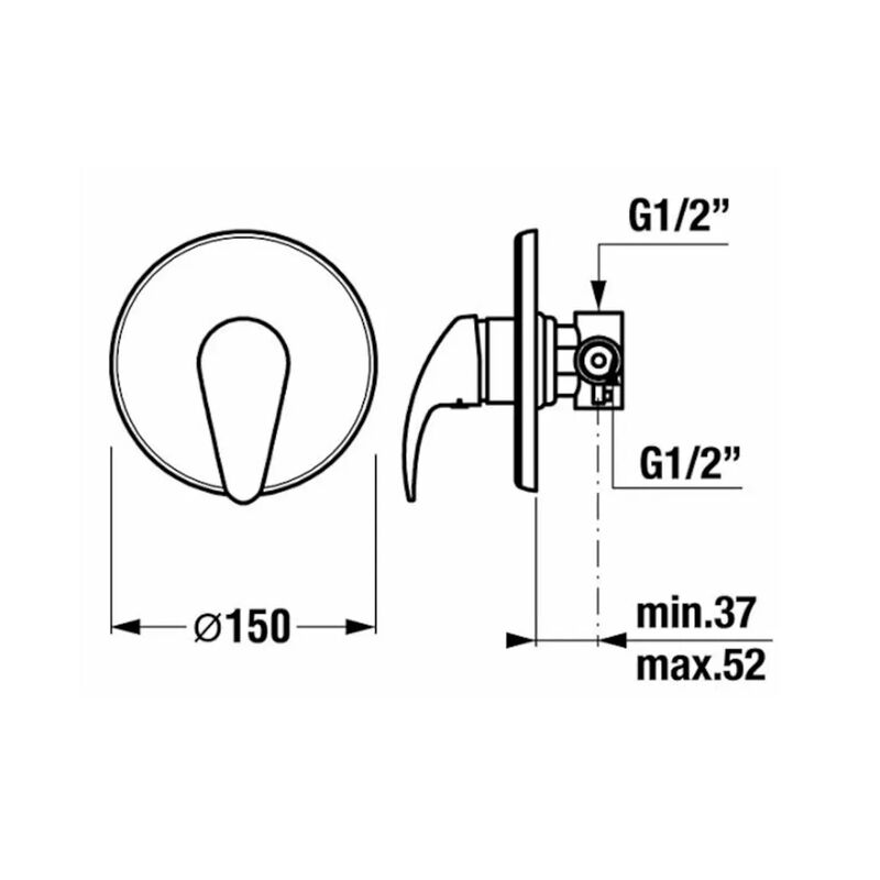 LYRA  sprchová podomítková 3127.6.004.000 chrom