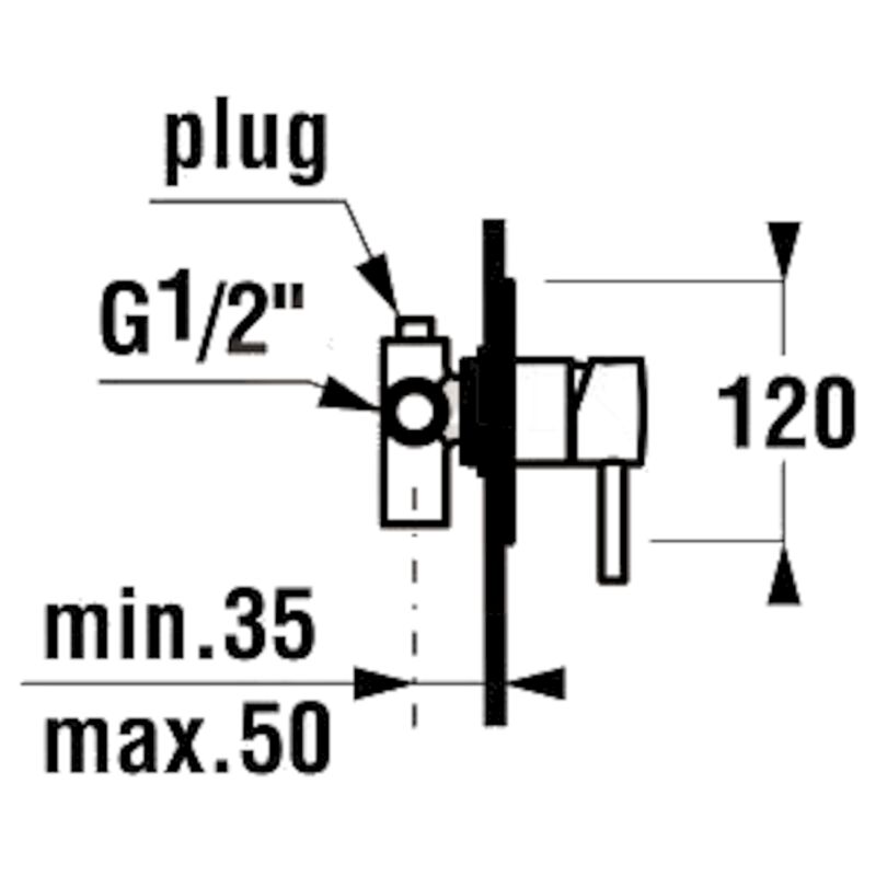 baterie MIO 3071.6.004 sprchová podomítková páková chrom