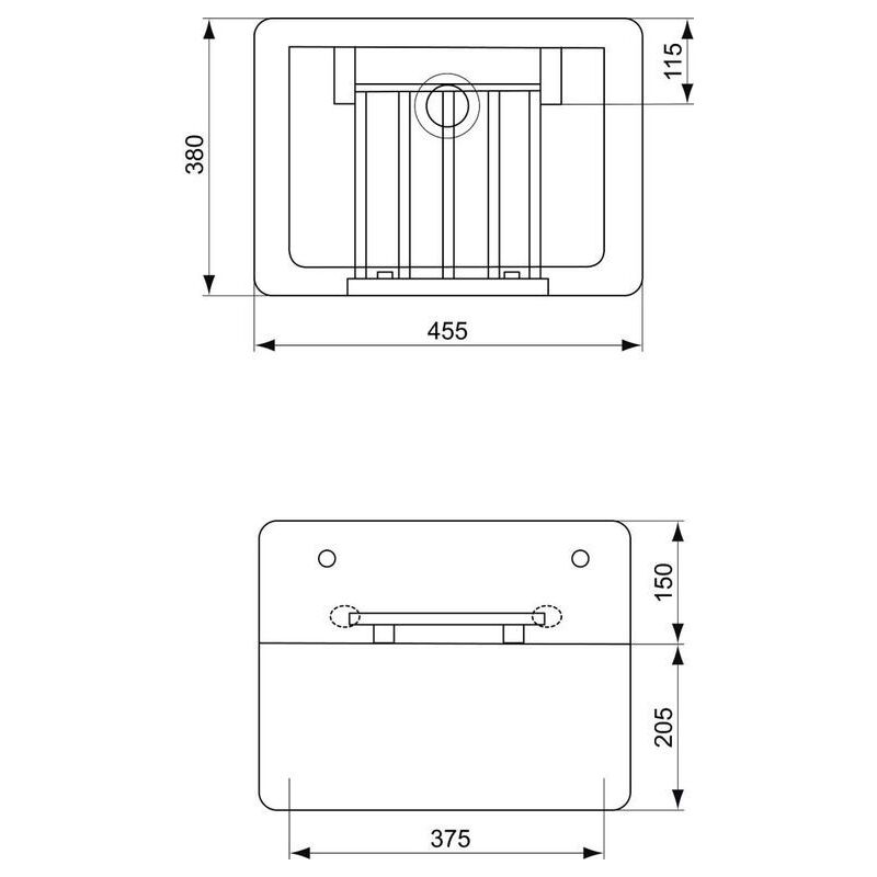 IS S593901 vylevka 455x380mm, vc. mrizky, bila/chrom