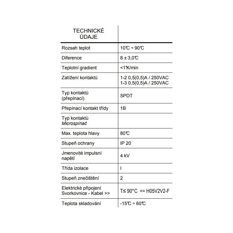 termostat BB1-1000 provozní term. prilozny,10-90°C, teplovodivá pasta