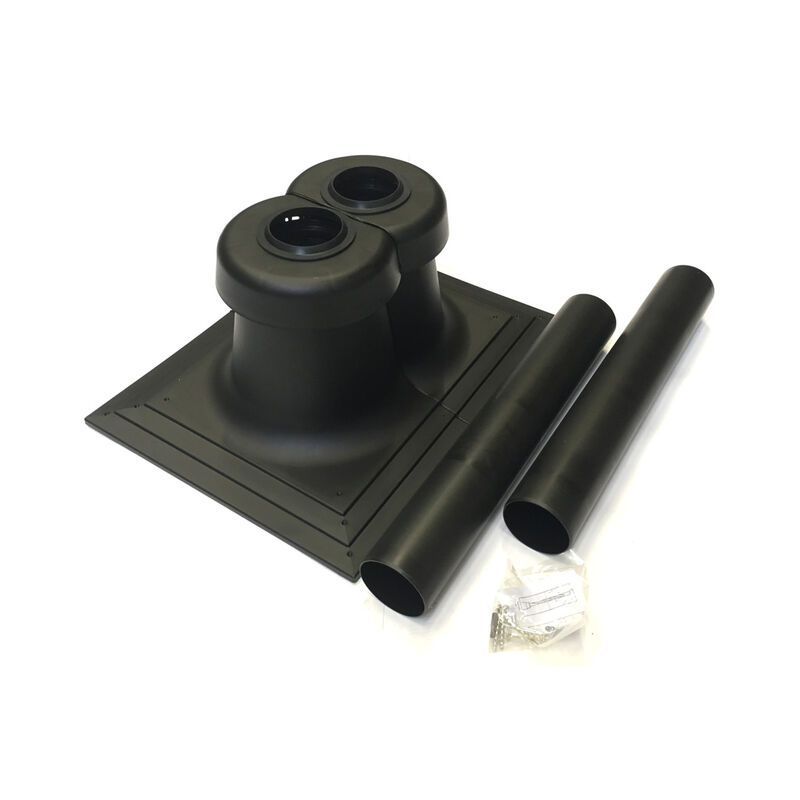 BRILON komínový poklop 2xDN80 černý, PP-UV