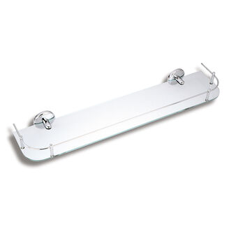 polička zaoblená se zábradlím čiré sklo/chrom 6153.0