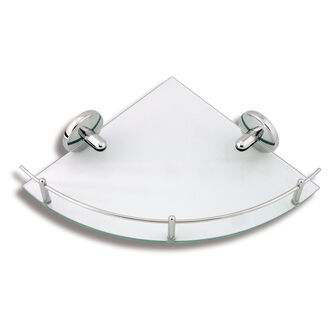 rohová polička se zábradlím čiré sklo/chrom 6158.0