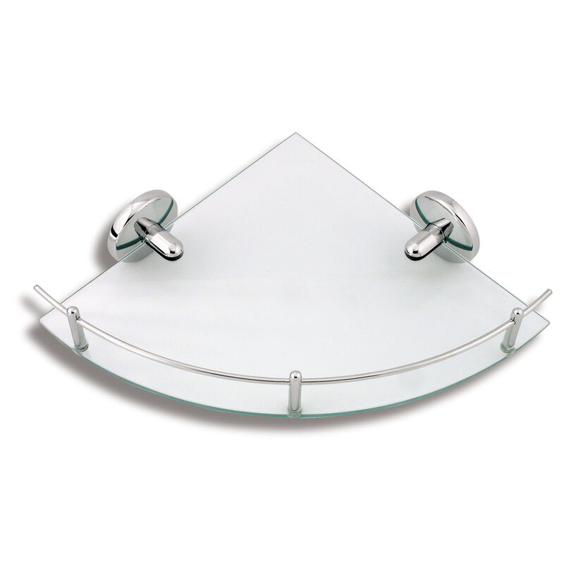 rohová polička se zábradlím čiré sklo/chrom 6158.0