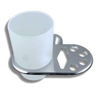 držák skleničky a kartáčků sklo/chrom 6349.0