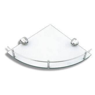 polička rohová se zábradlím čiré sklo/chrom 6358.0