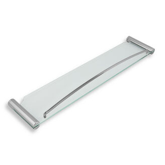 polička zaoblená se zábradlím čiré sklo/chrom 6253.0