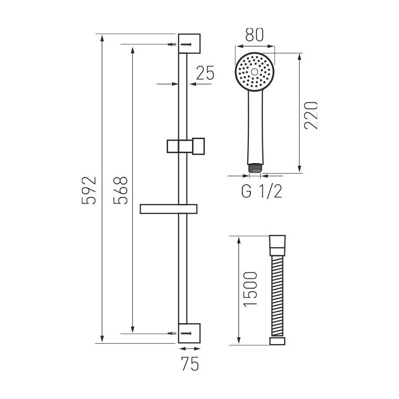 NOVASERVIS Sprchový souprava chrom KIT869,0