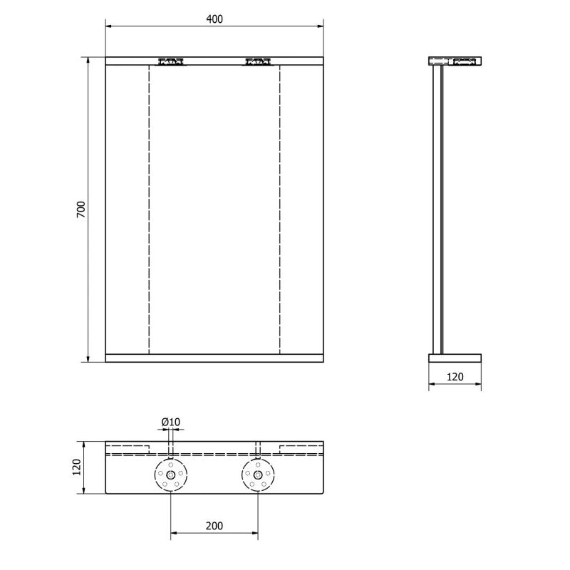 zrcadlo KORIN LED s osvetlenim 40x70x12cm