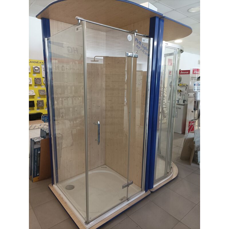 PLP 900 A7 Zástěna+ PLDTP 900 A7 Zástěna + BSMVT.E10 stabilizovaná vpěra+ WMQ 900x900mm vanička