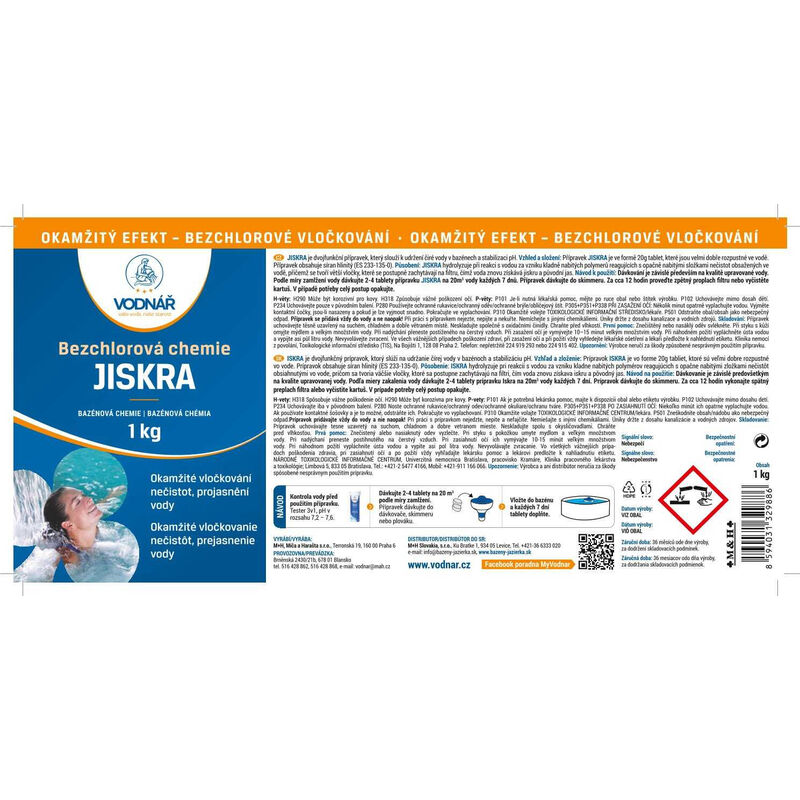 jiskra tablety - projasnění vody