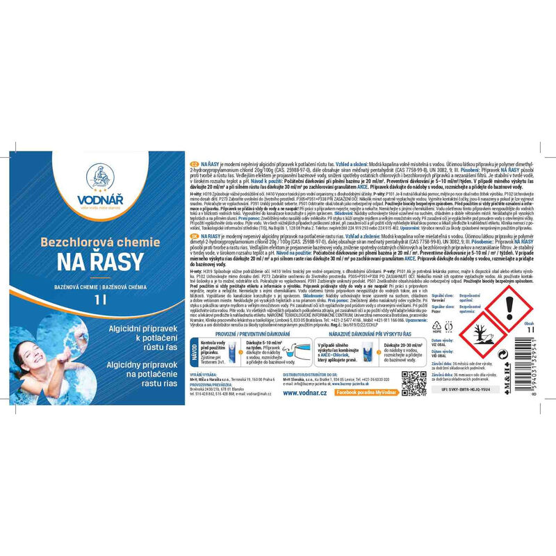 na řasy nepěnivý - láhev 1l