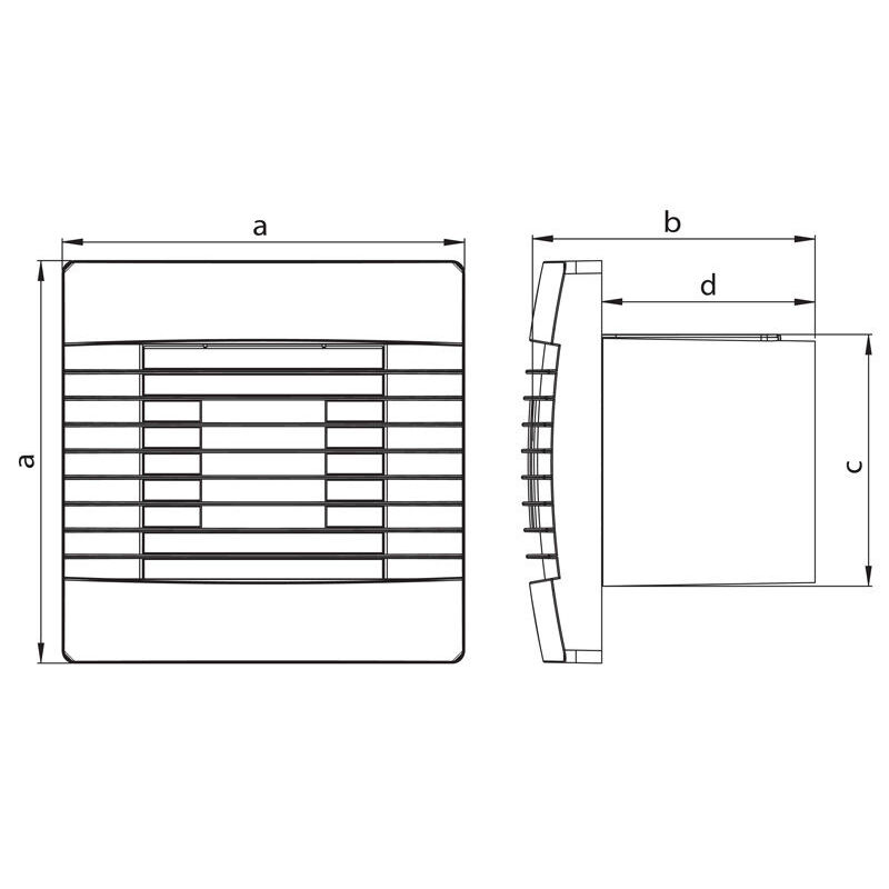 ventilátor axiální AV PRO 100S stěnový s žaluzií standard